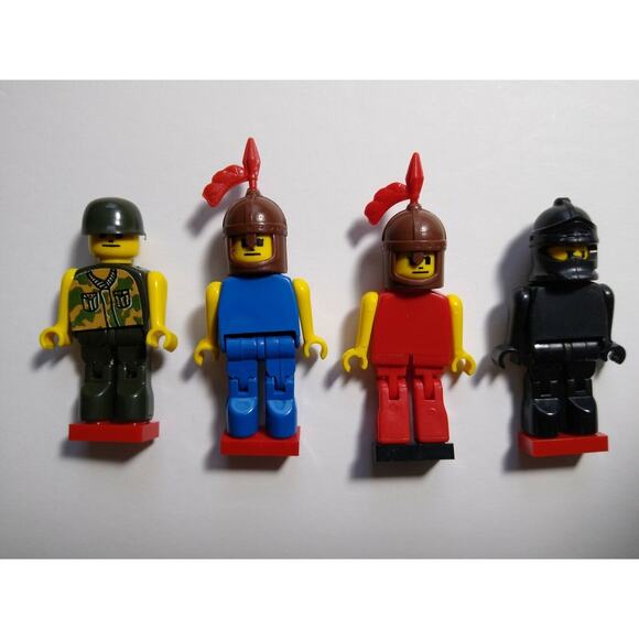 Robot Toy Figures Plastic War Combat Action Figures Movable Lot Of 4 Blockheads - Picture 10 of 12